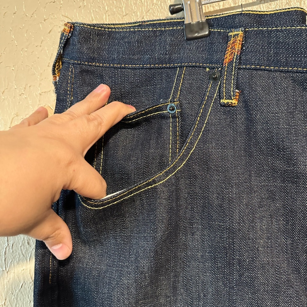 Stone Touch Denim Shorts Original Asian Design‎ Size 40 Embroidered - Picture 3 of 7